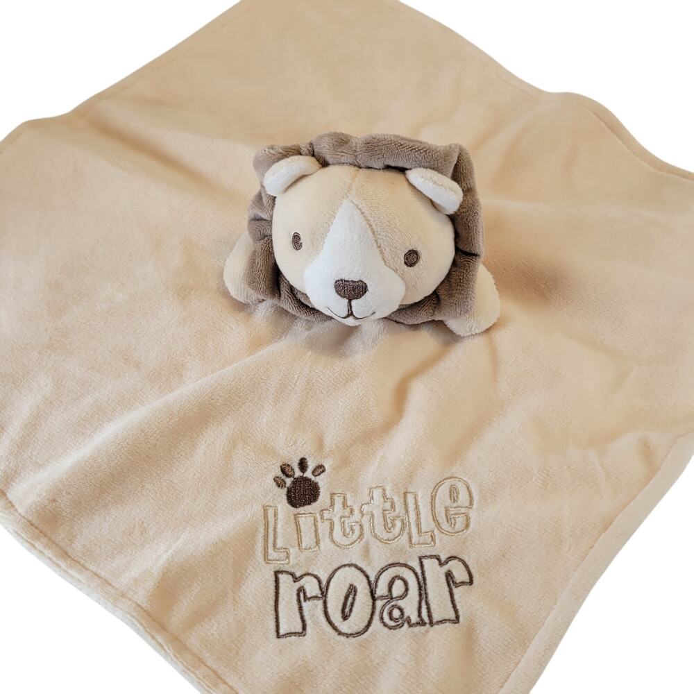 Baby Lion Security Blanket Lovey Baby Starters Little Roar  Cream Satin Plush